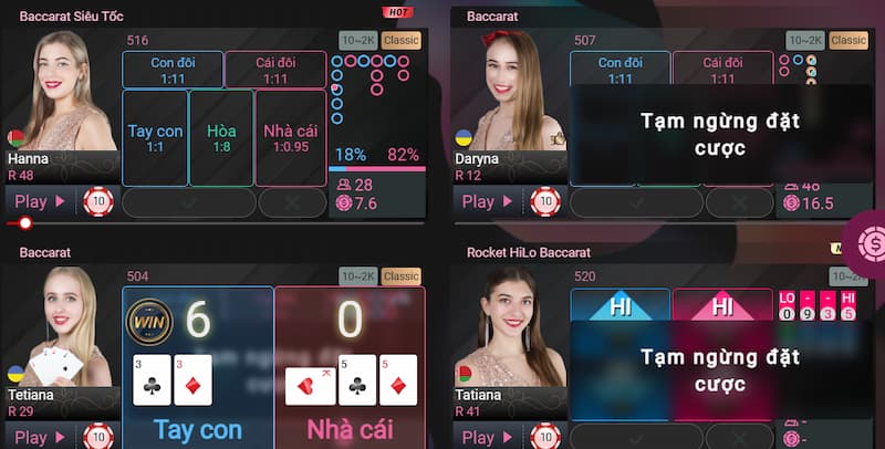 Các thuật ngữ trong Baccarat